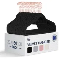 Blumtal - Kledinghangers - Velvet - Fluweel - Rose Gold - Zwart - 50 stuks