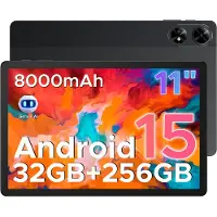 Doogee Tab G6+-Tablet-Android 15-11 inth FHD+ 90Hz- 4G LTE-32GB ROM+256GB ROM（2TB TF）-Unisoc T7280-8000mAh/18W-Dubbele luidsprekers-Widevine L1-Face ID-Zwart