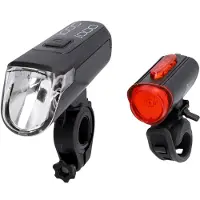 Fischer Fahrrad TWIN-60/30/15 Fietsverlichtingsset LED Zwart