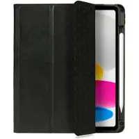 Rosso Elite Hoes Geschikt voor Apple iPad 11 (2025) A16 / 10.9 (2022) - 2-in-1 Echt Leer Book Case en Back Cover - Magnetisch Uitneembaar Hoesje - Beschermhoes Zwart
