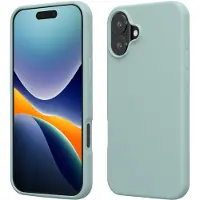 Kwmobile telefoonhoesje geschikt voor Apple iPhone 16 - Hoesje met siliconen coating - Smartphone case in mintgroen