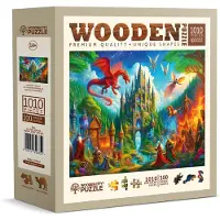 Wooden City Houten puzzel 1000 stukjes - Fantasiekasteel met figuur