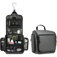 Somstyle Luxe Reis Toilettas met Haak Groot - 57 x 32 x 9 CM Uitgeklapt - Travel Organizer - Voor Dames & Heren - Grijs