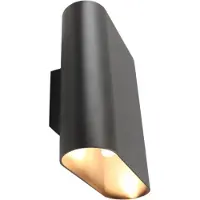 Olucia - RODIGO - Wandlamp - Zwart - Geschikt voor Woonkamer/Slaapkamer/Kantoor/Hal - Vorm: Ovaal