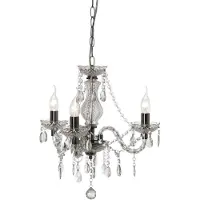 TRIO REALITY LÜSTER Kroonluchter - Chroom - excl. 3x E14 - Behang Transparant - D: 46 cm