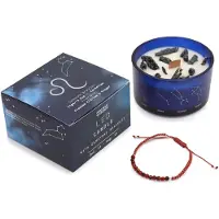 Ancient Wisdom Zodiac kristallen kaars met edelsteen armband - leeuw - sterrenbeeld kaars - leo