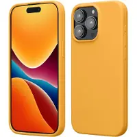 Kwmobile Case voor iPhone 15 Pro Max - Slank TPU-Hoesje met Zachte Afwerking - In mango