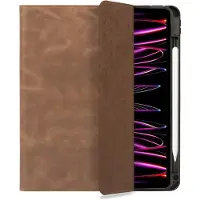 Rosso Elite Hoes Geschikt voor Samsung Galaxy Tab S10 Ultra / S9 Ultra - 2-in-1 Echt Leer Book Case en Back Cover - Magnetisch Uitneembaar Hoesje - Beschermhoes Bruin