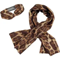 Like Flo sjaal + hoofdband bruin Muts/sjaal Meisjes Polyester Dierenprint - maat 104-128