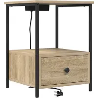 vidaXL Nachtkastje Sonoma Eik 42 x 41 x 56 cm Bewerkt hout