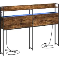 vidaXL Opberghoofdbord Gerookt eiken Bewerkt hout