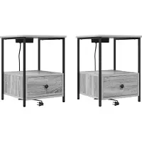 vidaXL Nachtkastje 2 st Grijs Sonoma 42 x 41 x 56 cm Bewerkt hout