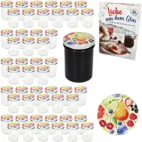 MamboCat 50-delige set van hoog Sturzglas 230 ml met 66 Comic-fruitdeksels incl. Diamant Gelierzauber receptenboek