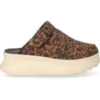 HeyDude Instapper Women Delray Clog Suede Brown Leopard-Schoenmaat 37
