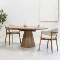 Giga Meubel Eettafel Sivan Naturel Rond Uitschuifbaar 120-160cm