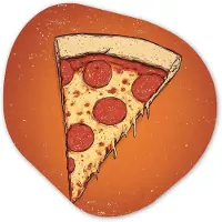 MuchoWow Organische wanddecoratie 90x90 cm - Organisch schilderij Pizza - Kaas - Rood - Pepperoni - Muurdecoratie woonkamer - Kamer decoratie - Schilderijen - Muurcirkel aesthetic