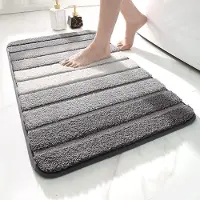 Karma Badmat 40 x 60 cm, Antislip, Absorberend Water, Machinewasbaar, Microvezel Badkamervloermat, Badkamer Accessoires, Grijs