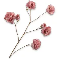 Silk-ka Kunstbloem-Zijde Bloemen Roos Tak Roze-Zalm 93 cm