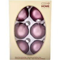 COSY&TRENDY Cosy & trendy Kerstballen - 6x stuks - roze - glas - dia 7 cm - kerstversiering