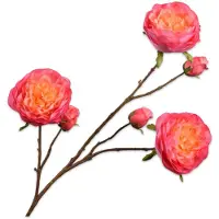 Silk-ka Kunstbloem-Zijde Bloemen Roos Tak Oranje-Roze 101 cm