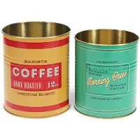 Rex London Retro Storage Tins- Bewaarblikken Medium - Vintage Coffee - Geel/Groen