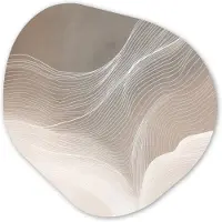 MuchoWow Organische wanddecoratie 60x60 cm - Organisch schilderij Golvende lijnen - Luchtstromen - Harmonieus - Muurdecoratie woonkamer - Kamer decoratie - Schilderijen - Muurcirkel aesthetic