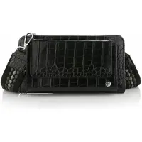 Michelle Portemonnee met luxe band - Black - Dames - Croco print - 20cm x 11cm