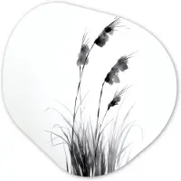 MuchoWow Organische wanddecoratie 40x40 cm - Organisch schilderij Minimalistisch - Stelen - Wit - Muurdecoratie woonkamer - Kamer decoratie - Schilderijen - Muurcirkel aesthetic