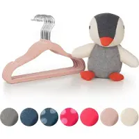 Laleni Fluwelen Kledinghangers Kinderen - Kleerhangers Peuter - Misty Rose - Set van 50