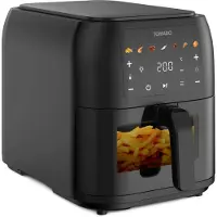 Tomado TAF8002B - Grote airfryer - XXL airfryer - 8 liter - Heteluchtfriteuse - Kijkvenster - Tiptoetsbediening - 7 automatische programma's - Zwart