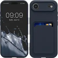 Kwmobile telefoonhoesje geschikt voor Apple iPhone Air - Hoesje met pasjeshouder - TPU case in donkerblauw