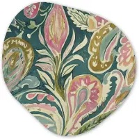 MuchoWow Organische wanddecoratie 60x60 cm - Organisch schilderij Patroon - Kleurrijk - Sierlijk - Groen - Muurdecoratie woonkamer - Kamer decoratie - Schilderijen - Muurcirkel aesthetic