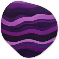 MuchoWow Organische wanddecoratie 90x90 cm - Organisch schilderij Lijnen - Golven - Paars - Abstract - Muurdecoratie woonkamer - Kamer decoratie - Schilderijen - Muurcirkel aesthetic