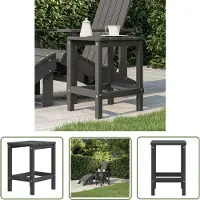 The Living Store Tuintafel - Tuinstoel - Tuintafel Adirondack 38x38x46 cm HDPE antracietkleurig - Outdoor Furniture - Balkon Meubel - Teras Set