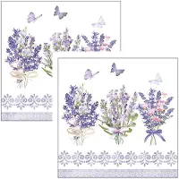 Ambiente Servetten Lavendel - 60x stuks - 3 laags - 33 x 33 cm - bloementhema - lente
