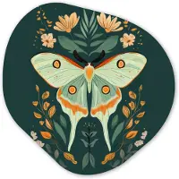 MuchoWow Organische wanddecoratie 90x90 cm - Organisch schilderij Sierlijk - Vlinder - Groen - Bladeren - Muurdecoratie woonkamer - Kamer decoratie - Schilderijen - Muurcirkel aesthetic