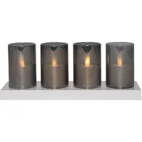 Anna's Collection Oplaadbare waxinelichtjes 5 x 7.5 cm | Smokey | Bewegende vlam | 4 stuks