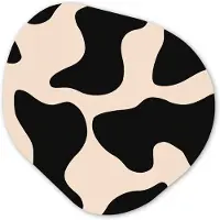 MuchoWow Organische wanddecoratie 60x60 cm - Organisch schilderij Vlekkenpatroon - Koe - Beige - Muurdecoratie woonkamer - Kamer decoratie - Schilderijen - Muurcirkel aesthetic