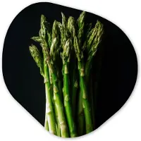 MuchoWow Organische wanddecoratie 60x60 cm - Organisch schilderij Asperges - Felgroen - Muurdecoratie woonkamer - Kamer decoratie - Schilderijen - Muurcirkel aesthetic