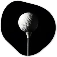 MuchoWow Organische wanddecoratie 60x60 cm - Organisch schilderij Golfbal - Minimalistisch - Wit - Muurdecoratie woonkamer - Kamer decoratie - Schilderijen - Muurcirkel aesthetic
