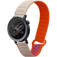 Kwmobile sporthorloge band geschikt voor CMF Watch Pro 2 / Watch Pro 1 bandje - Smartwatch of activity tracker polsband - Met magneetsluiting - In beige / oranje