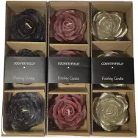 Countryfield Drijfkaarzen roos zwart, rood, zilver (set 3)