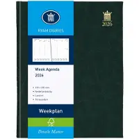 Ryam | Bureau agenda | Weekplan Wit NL Mundior | 2026 | Genaaid gebonden | 170 x 220 mm | 14 mnd | Zwart |