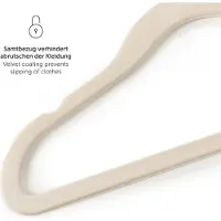 Laleni Kinderkledinghangers 50 stuks met fluwelen hoes - Ruimtebesparende kinderkledinghangers - 360° draaibare kinderkledinghangers - Anti-slip fluwelen kinderkledinghangers - Roségoud & Ivoor