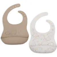 Jollein Slabbetjes Siliconen - 1 Stuk - 31 cm - Elephant Tales