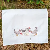 Vervaco - Keukenhanddoek kit - Kippen - PN-0223101 - Borduren - Borduurpakket - Borduurpakket volwassenen - Borduurpakket kind