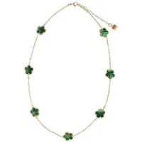Manfield - Dames - Groene bloemetjes ketting - Maat 1