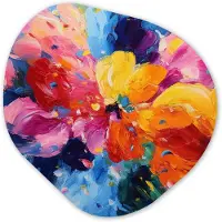 MuchoWow Organische wanddecoratie 90x90 cm - Organisch schilderij Golvend - Energie - warm - Muurdecoratie woonkamer - Kamer decoratie - Schilderijen - Muurcirkel aesthetic