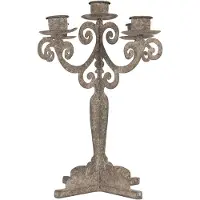 Clayre & Eef Kandelaar 26x26x35 cm Grijs Metaal