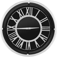 Costway Wandklok zonder tikkende geluiden, grote radioklok, modern, voor woonkamer, kantoor, slaapkamer (45 x 45 x 14 cm)